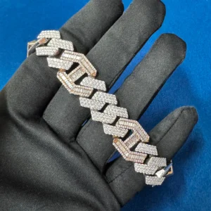 16mm VVS Lab Diamond 14K Two Tone Hip Hop Cuban Bracelet
