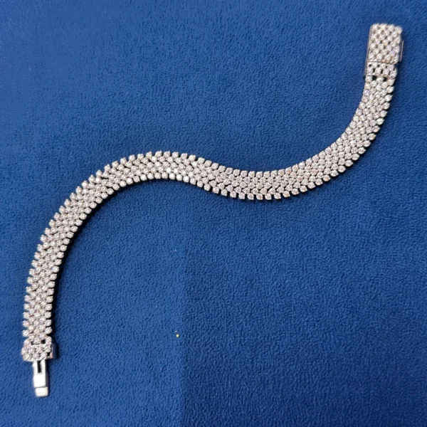 10 MM Iced Out Round Moissanite Tennis Link Bracelets for Women - Image 4
