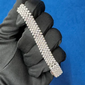 10 MM Iced Out Round Moissanite Tennis Link Bracelets for Women