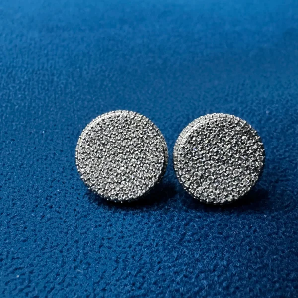 Round Moissanite Engagement Earrings ,Cluster Set Stud Earrings - Image 2