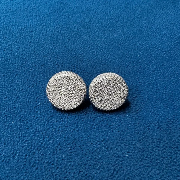 Round Moissanite Engagement Earrings ,Cluster Set Stud Earrings - Image 6