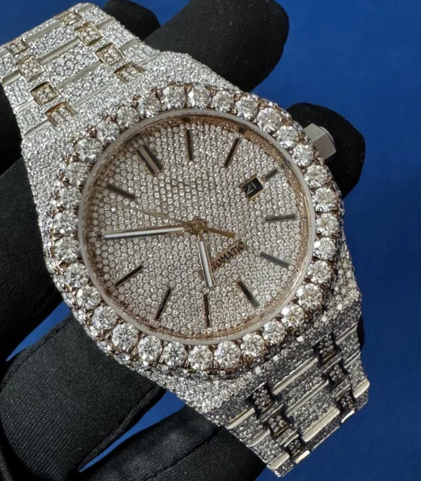 VVS lab Diamond Bust Down automatic Hip Hop Watch - Image 2