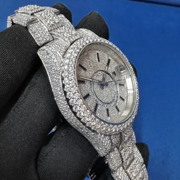 Full Iced Out Lab Grown Diamond Watch For Men - Image 3