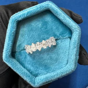 6CT Pear Cut VVS lab Diamond Half Eternity wedding Band